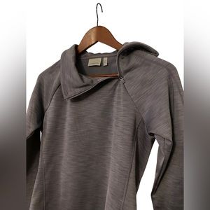 ATHLETA Womens Rush Creek 1/4 Zip Gray Fleece Pullover Turtle Neck - XS